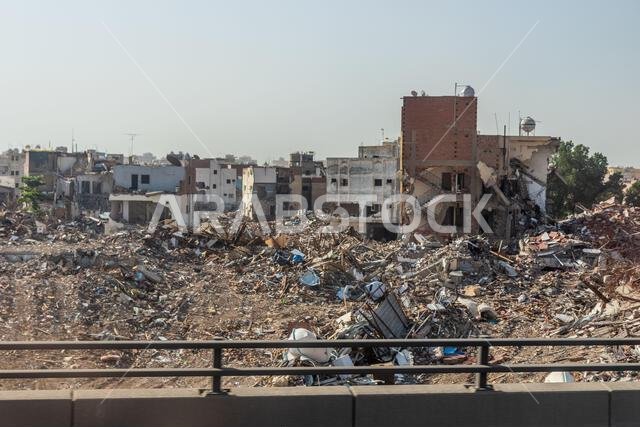 هدم حي قديم في جدة، المملكة العربية السعودية
