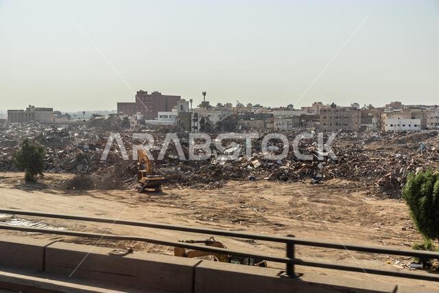 هدم حي قديم في جدة، المملكة العربية السعودية