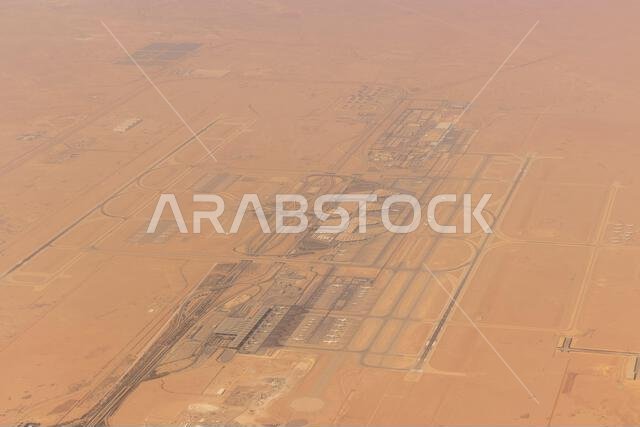 صورة جوية لمطار الملك خالد الدولي في الرياض، المملكة العربية السعودية صورة جوية لمطار الملك خالد الدولي في الرياض، المملكة العربية السعودية