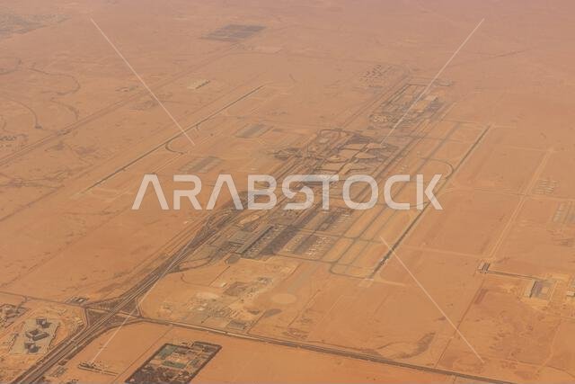 صورة جوية لمطار الملك خالد الدولي في الرياض، المملكة العربية السعودية