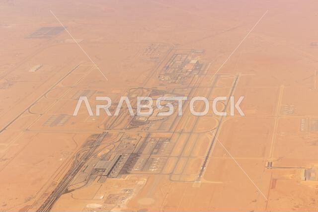 صورة جوية لمطار الملك خالد الدولي في الرياض، المملكة العربية السعودية