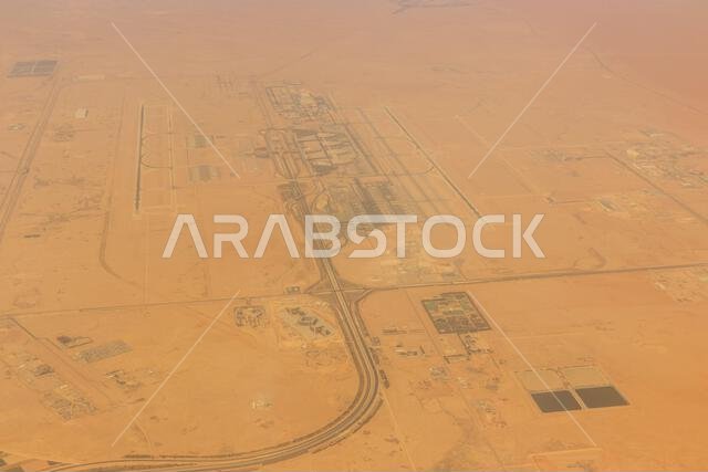 صورة جوية لمطار الملك خالد الدولي في الرياض، المملكة العربية السعودية