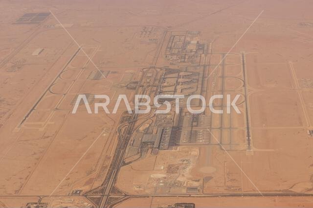 صورة جوية لمطار الملك خالد الدولي في الرياض، المملكة العربية السعودية