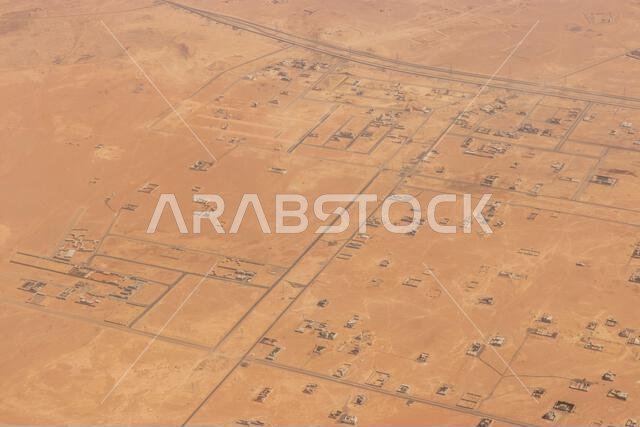 Aerial view of Riyadh suburbs, Saudi Arabia