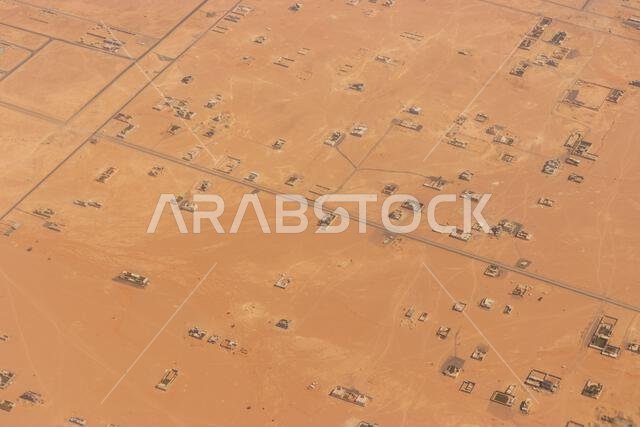 Aerial view of Riyadh suburbs, Saudi Arabia