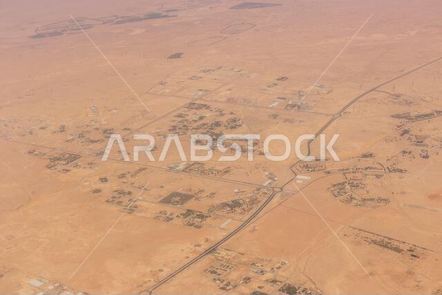 Aerial view of Riyadh suburbs, Saudi Arabia