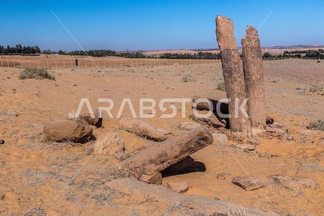 Rajajil (Rajajel) columns in Sakaka, Saudi Arabia