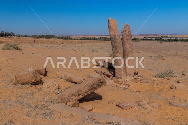 Rajajil (Rajajel) columns in Sakaka, Saudi Arabia