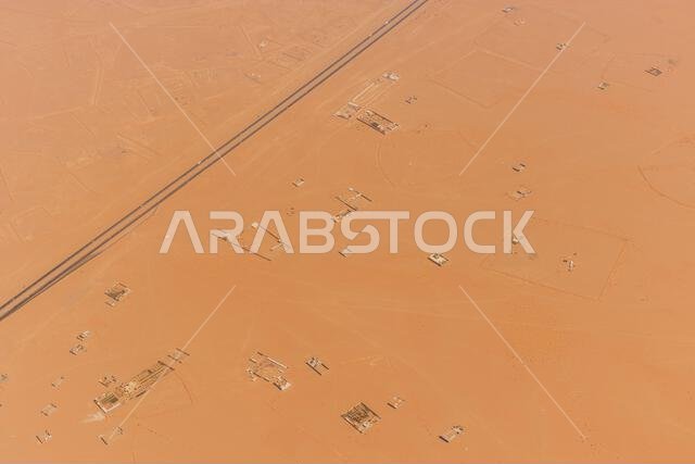 Aerial view of Riyadh suburbs, Saudi Arabia