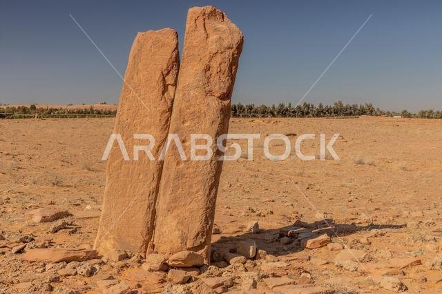 Rajajil (Rajajel) columns in Sakaka, Saudi Arabia