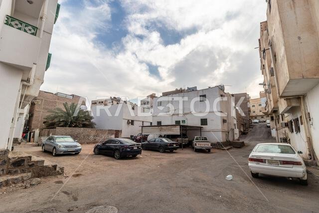MEDINA, SAUDI ARABIA - NOVEMBER 12, 2021: Al Mughaisilah neighborhood of Medina, Saudi Arabia