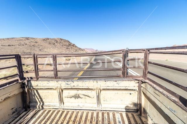 Pickup truck ride near Al Faraah, Saudi Arabia