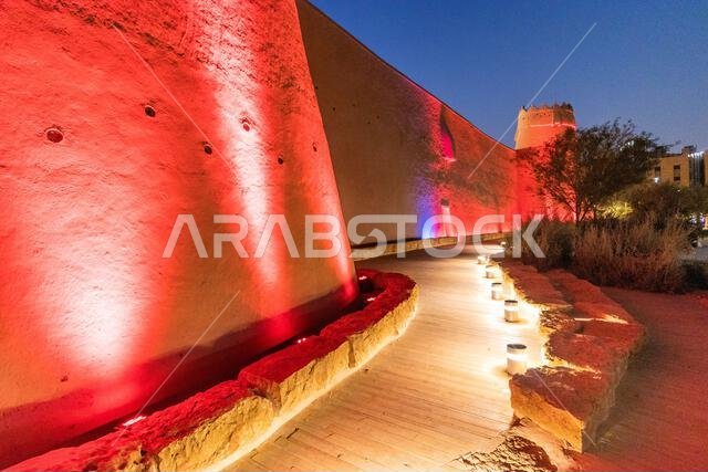 Evening view of Masmak Fort in Riyadh, Saudi Arabia