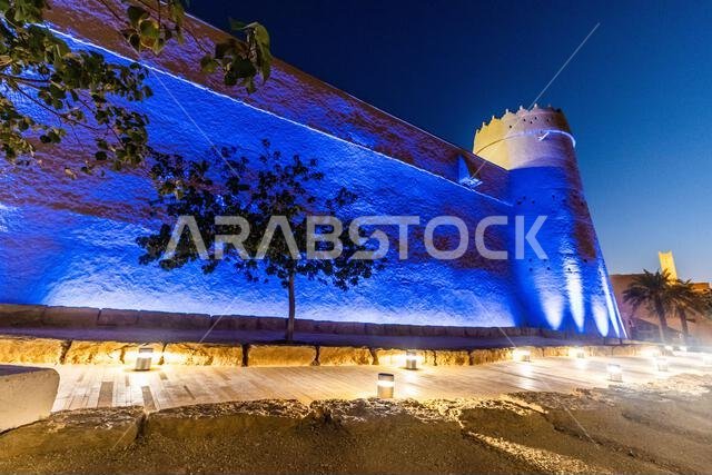 Evening view of Masmak Fort in Riyadh, Saudi Arabia Evening view of Masmak Fort in Riyadh, Saudi Arabia