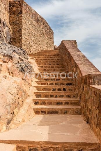Stairs to A'arif Fort in Ha'il, Saudi Arabia