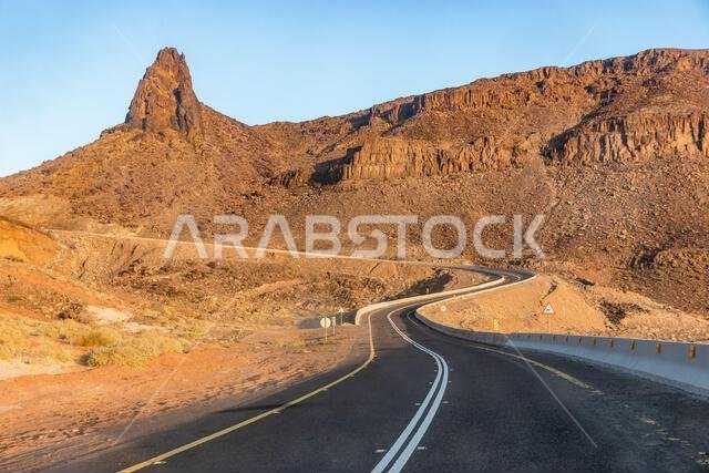 View of 8788 road in Wadi Disah, Saudi Arabia
