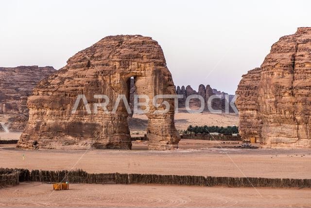 Jabal Al-Fil (Elephant Rock) rock formation near Al Ula, Saudi Arabia