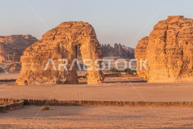 Jabal Al-Fil (Elephant Rock) rock formation near Al Ula, Saudi Arabia