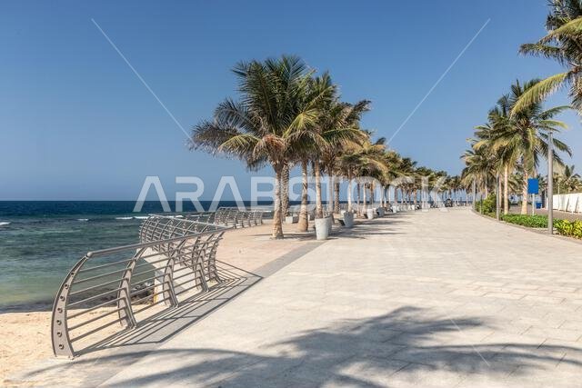 View of corniche promenade in Jeddah, Saudi Arabia