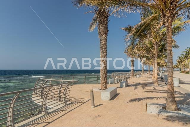 View of corniche promenade in Jeddah, Saudi Arabia