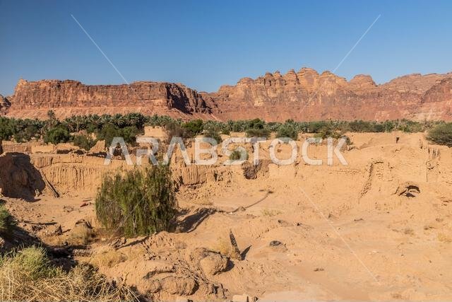 Ruins of mud houses in Al Ula Old town, Saudi Arabia