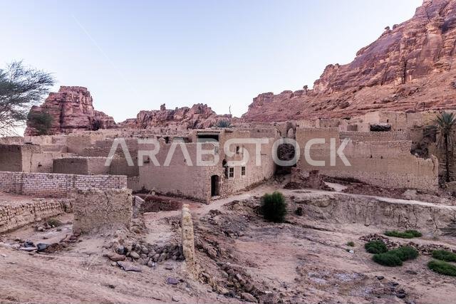 Ruins of mud houses in Al Ula Old town, Saudi Arabia