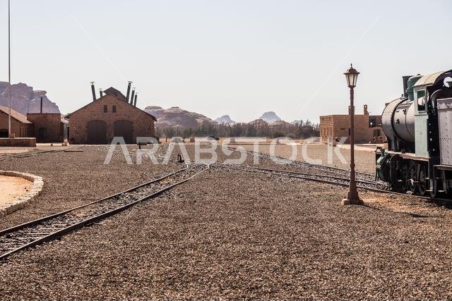 Train station of former Hejaz (Hijaz) Railway near Al Ula, Saudi Arabia