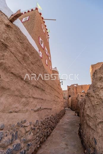 Traditional adobe houses in Dhahran al Janub, Saudi Arabia