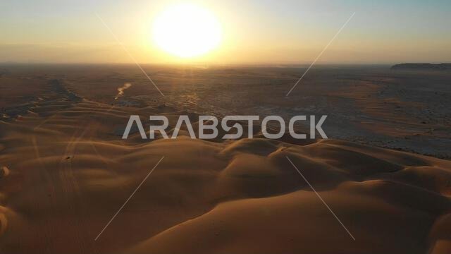منظر جوي لصحراء الربع الخالي، الربع الخالي، خباش، المملكة العربية السعودية