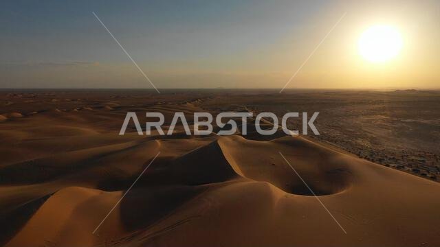 منظر جوي لصحراء الربع الخالي، الربع الخالي، خباش، المملكة العربية السعودية