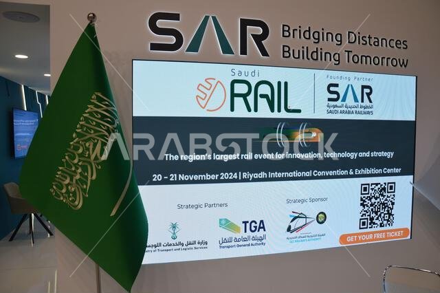برلين، ألمانيا - 27 سبتمبر 2024 - جناح شركة السكك الحديدية السعودية في معرض إينوترانس 2024 التجاري. (صورة: ماركو راينر بيلتونين)