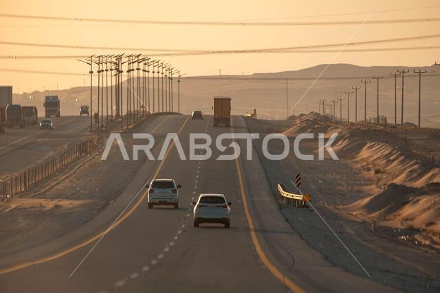 Sand storm in desert road Saudi Arabia Sand storm in desert road Saudi Arabia