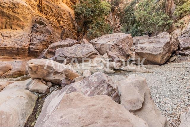 View of Wadi Lajab canyon, Saudi Arabia