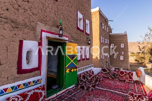 Traditional adobe houses in Dhahran al Janub, Saudi Arabia
