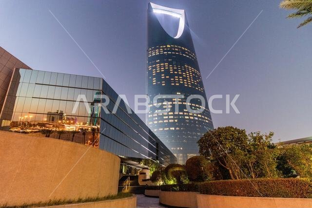 RIYADH, SAUDI ARABIA - NOVEMBER 30, 2021: View of Kingdom Centre building in Riyadh, Saudi Arabia