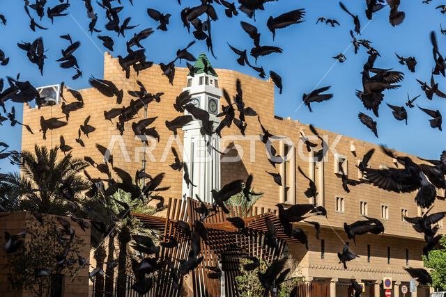 حمام وبرج ساعة الصفاة في حي الديرة بالرياض، المملكة العربية السعودية