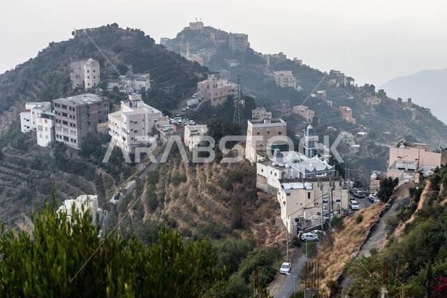Evening view of Fayfa town landscape, Saudi Arabia