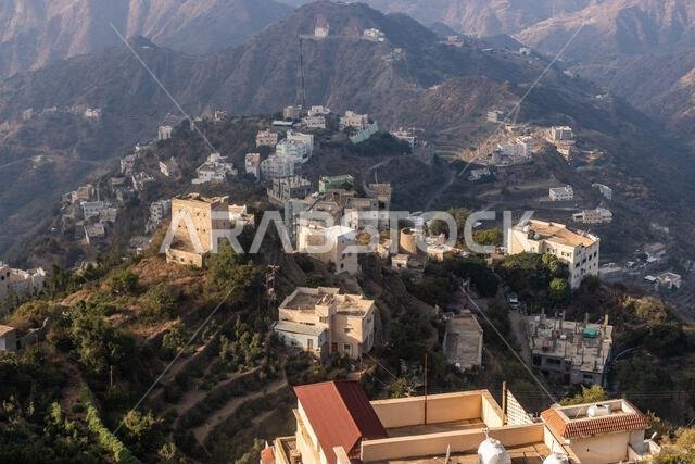 View of hilly Fayfa town, Saudi Arabia