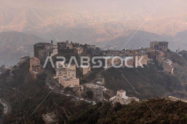 Aerial view of Fayfa town, Saudi Arabia