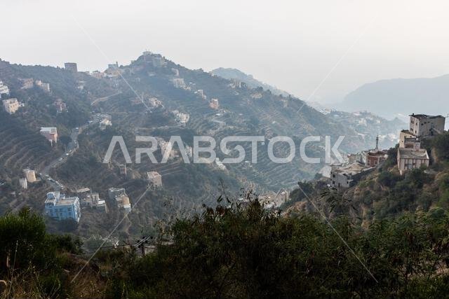 Evening view of Fayfa vilage, Saudi Arabia Evening view of Fayfa vilage, Saudi Arabia