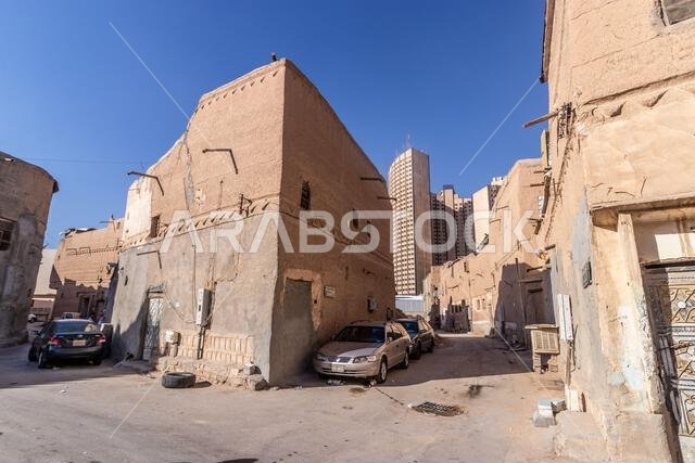 الرياض، المملكة العربية السعودية - 29 نوفمبر 2021: شوارع حي الدرة في الرياض، المملكة العربية السعودية