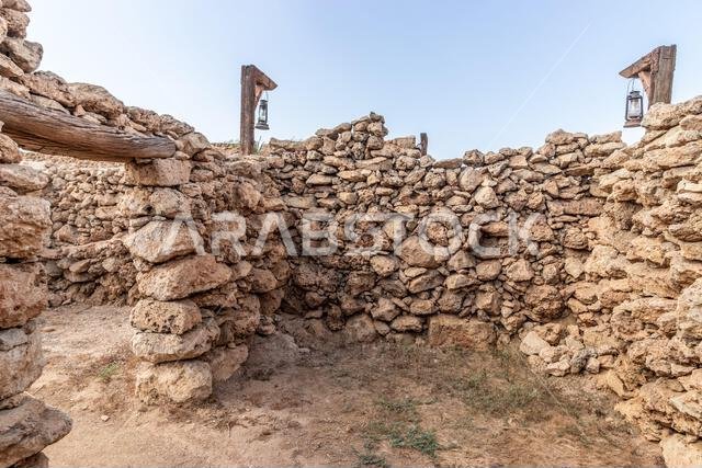 Ruin of a house in Al Qassar heritage village on Farasan island, Saudi Arabia