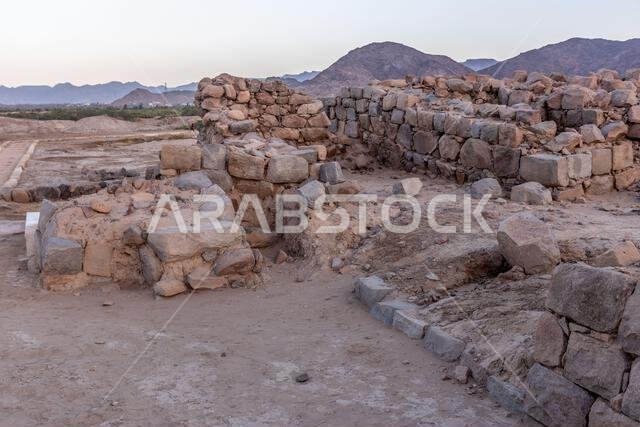 Ruins of Al-Ukhdud site in Najran, Saudi Arabia