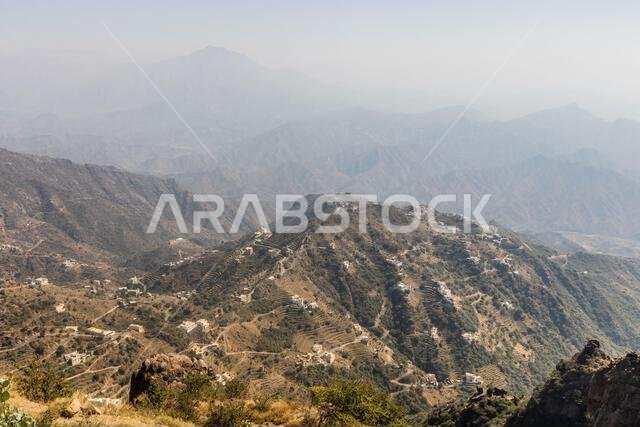 Aerial view of Fayfa village, Saudi Arabia