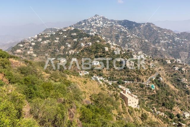 View of hilltop Fayfa village, Saudi Arabia
