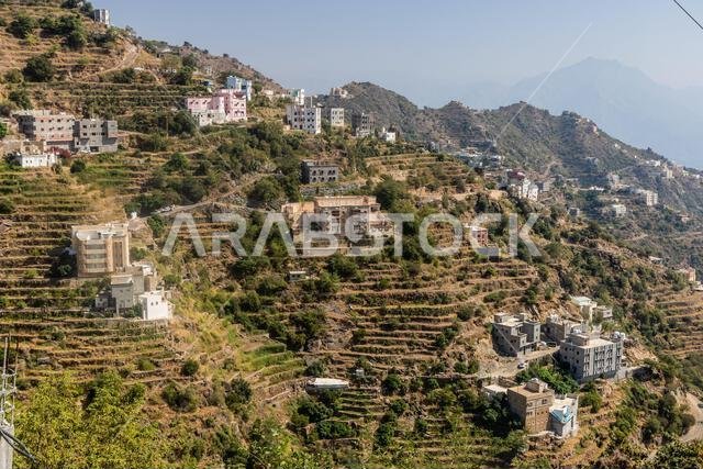 View of steep Fayfa village, Saudi Arabia