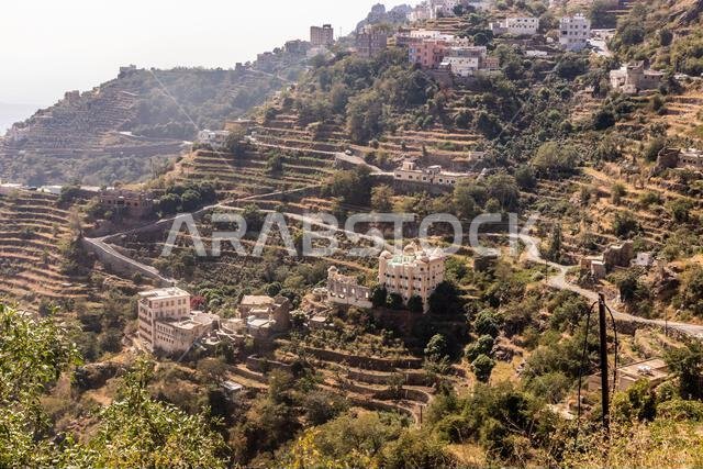 View of steep Fayfa village, Saudi Arabia
