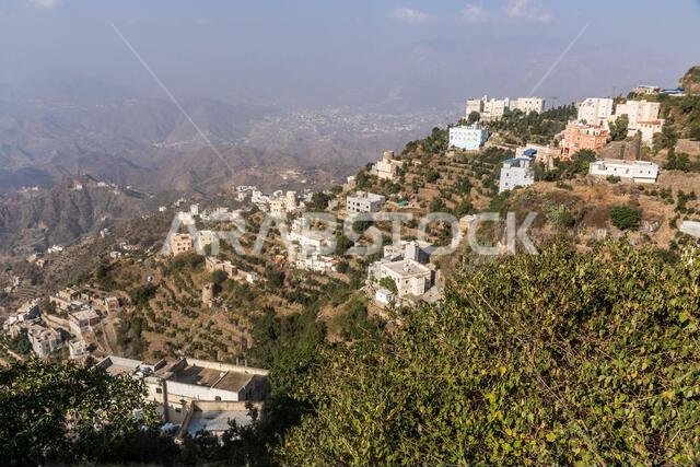 منظر لمدينة فيفة شديدة الانحدار، المملكة العربية السعودية