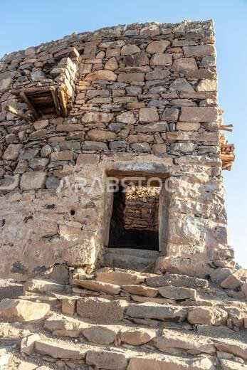 Ruins of Raoum castle in Najran, Saudi Arabia