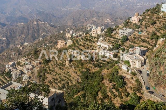 Aerial view of Fayfa town, Saudi Arabia